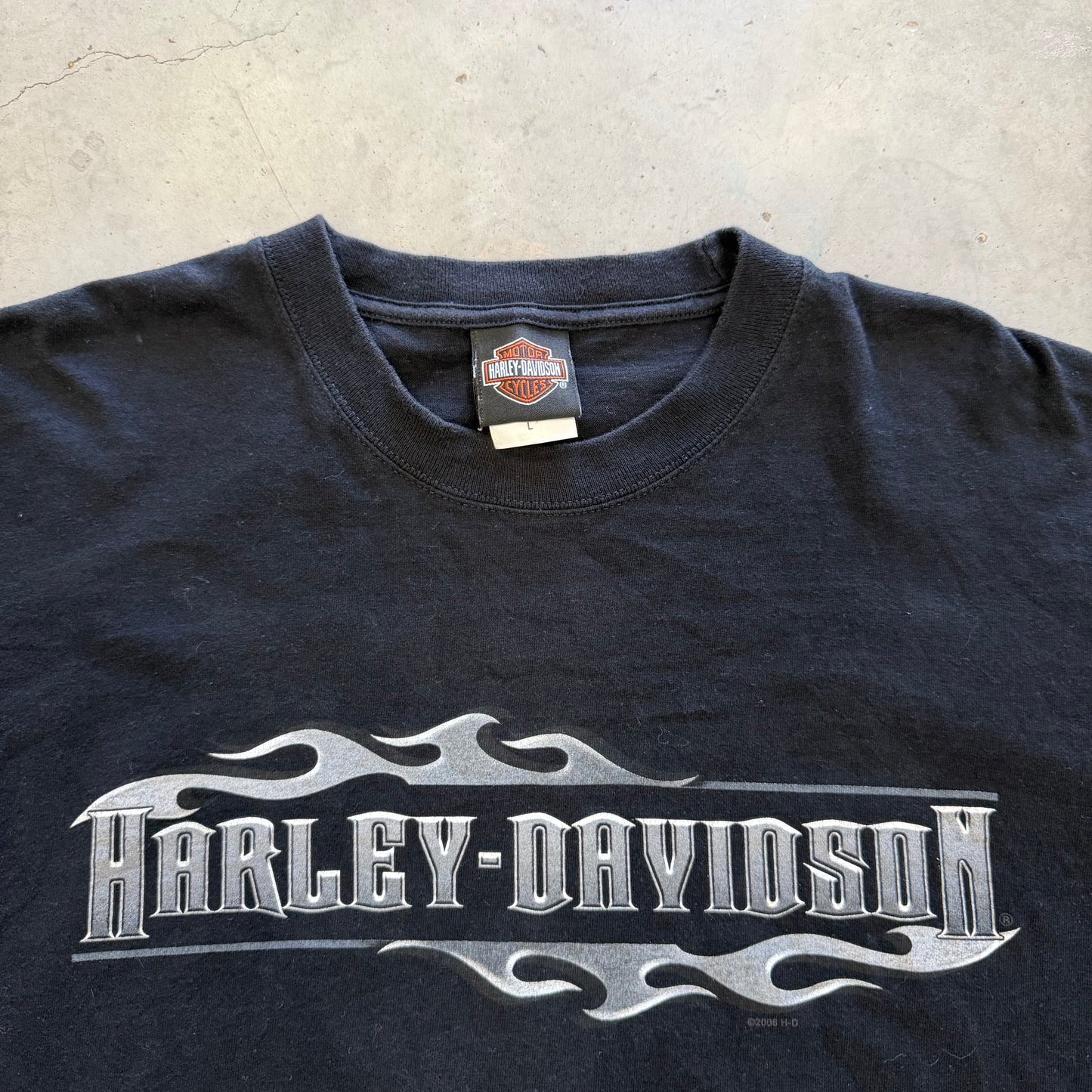 Vintage Harley Davidson Chrome Flame Long Sleeve Shirt Size L
