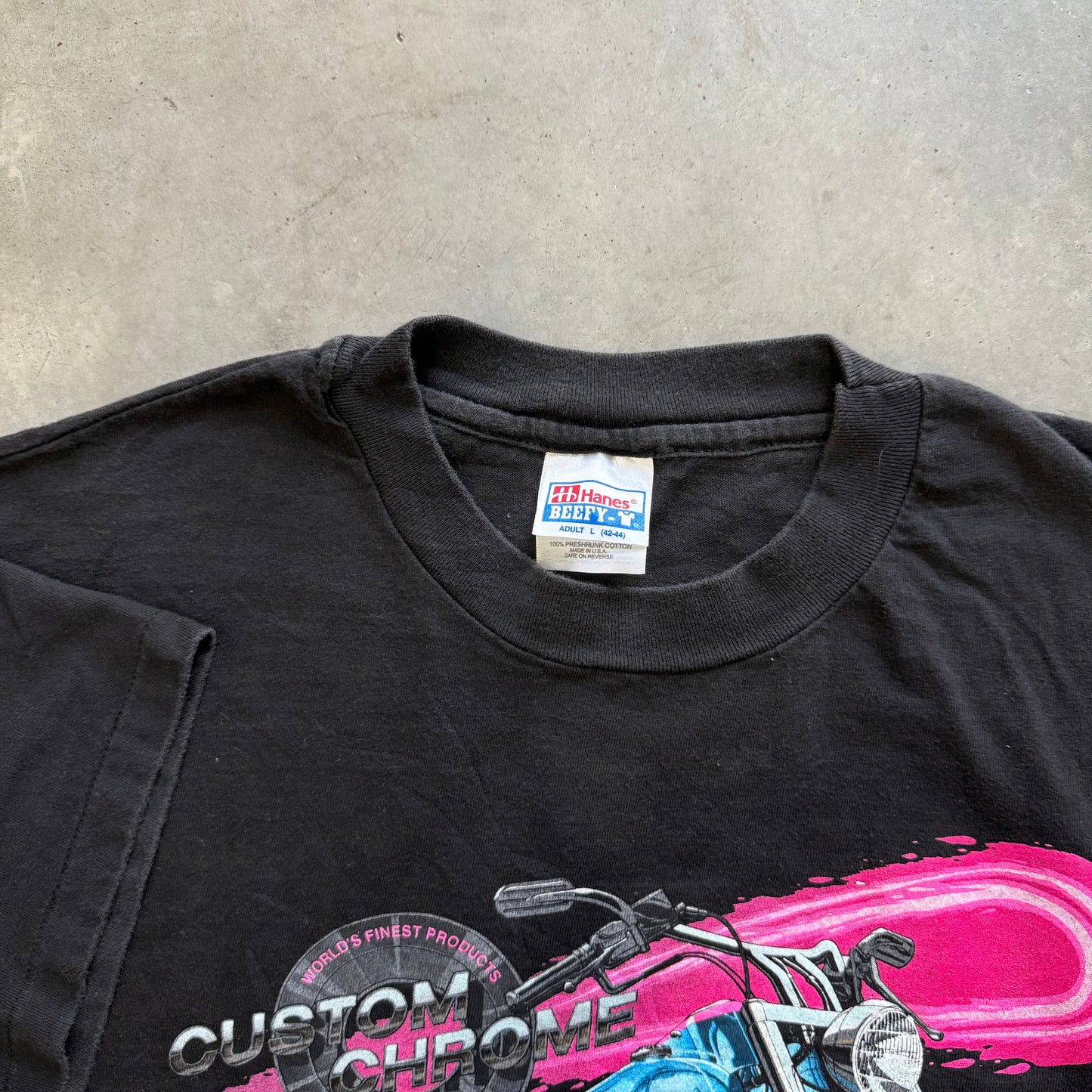 Vintage Harley Davidson “Custom Chrome” Shirt Size L