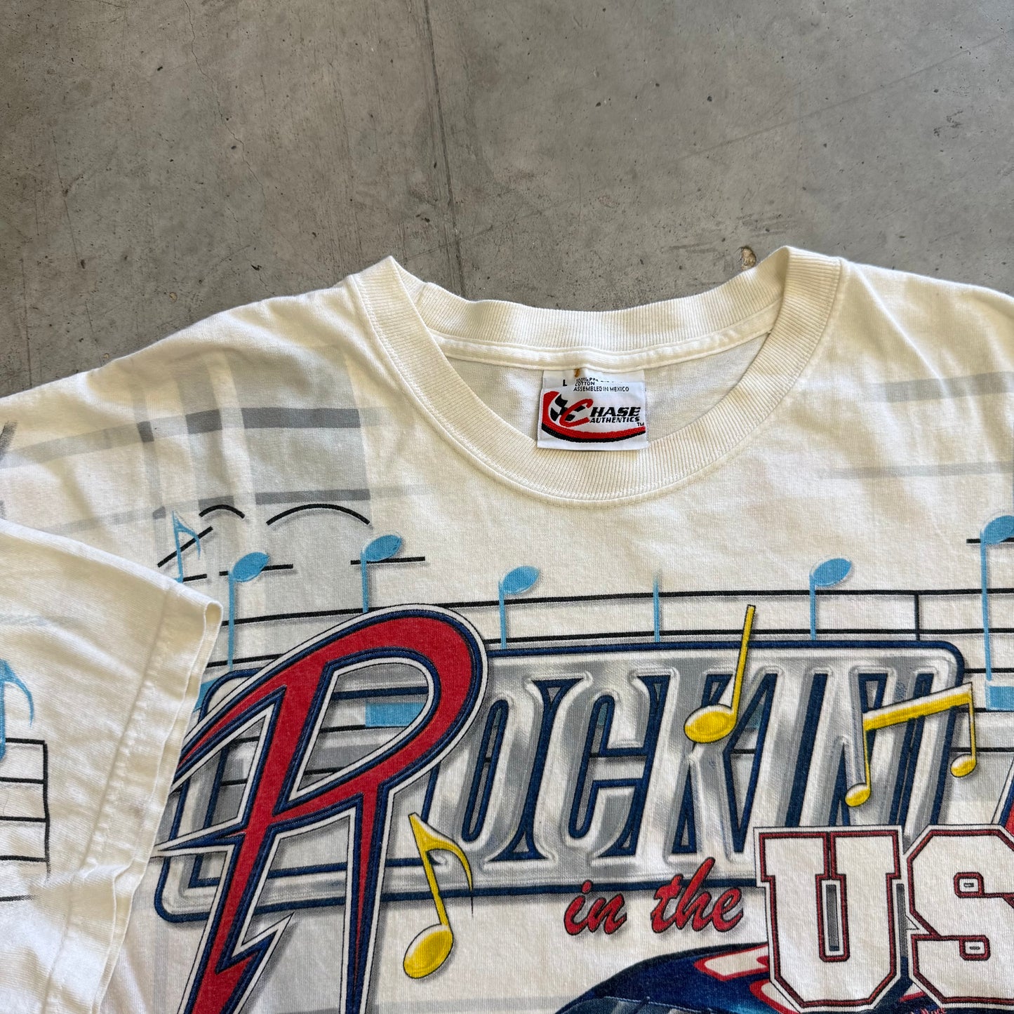 Vintage Nascar Rusty Wallace “Rockin In The USA” AOP Shirt Size XL