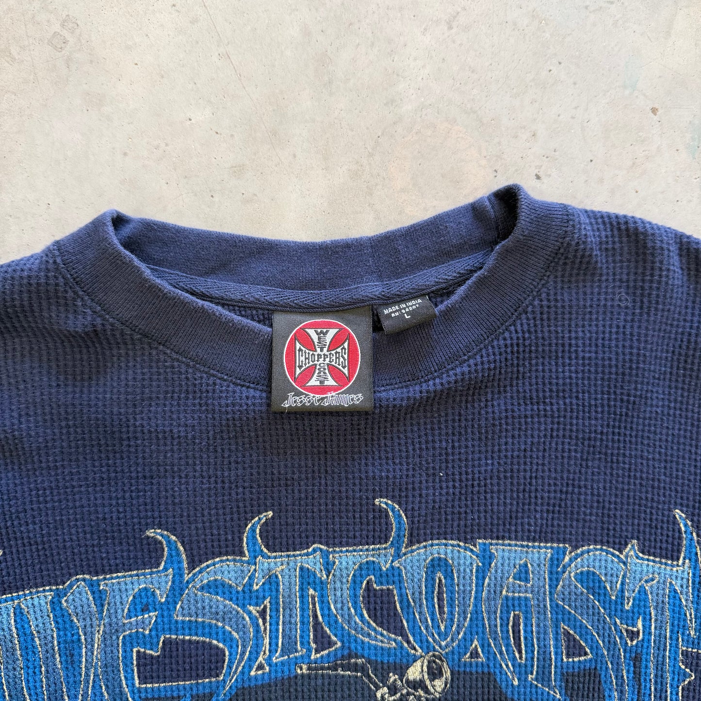 Vintage West Coast Choppers Thermal Long Sleeve Shirt Size L