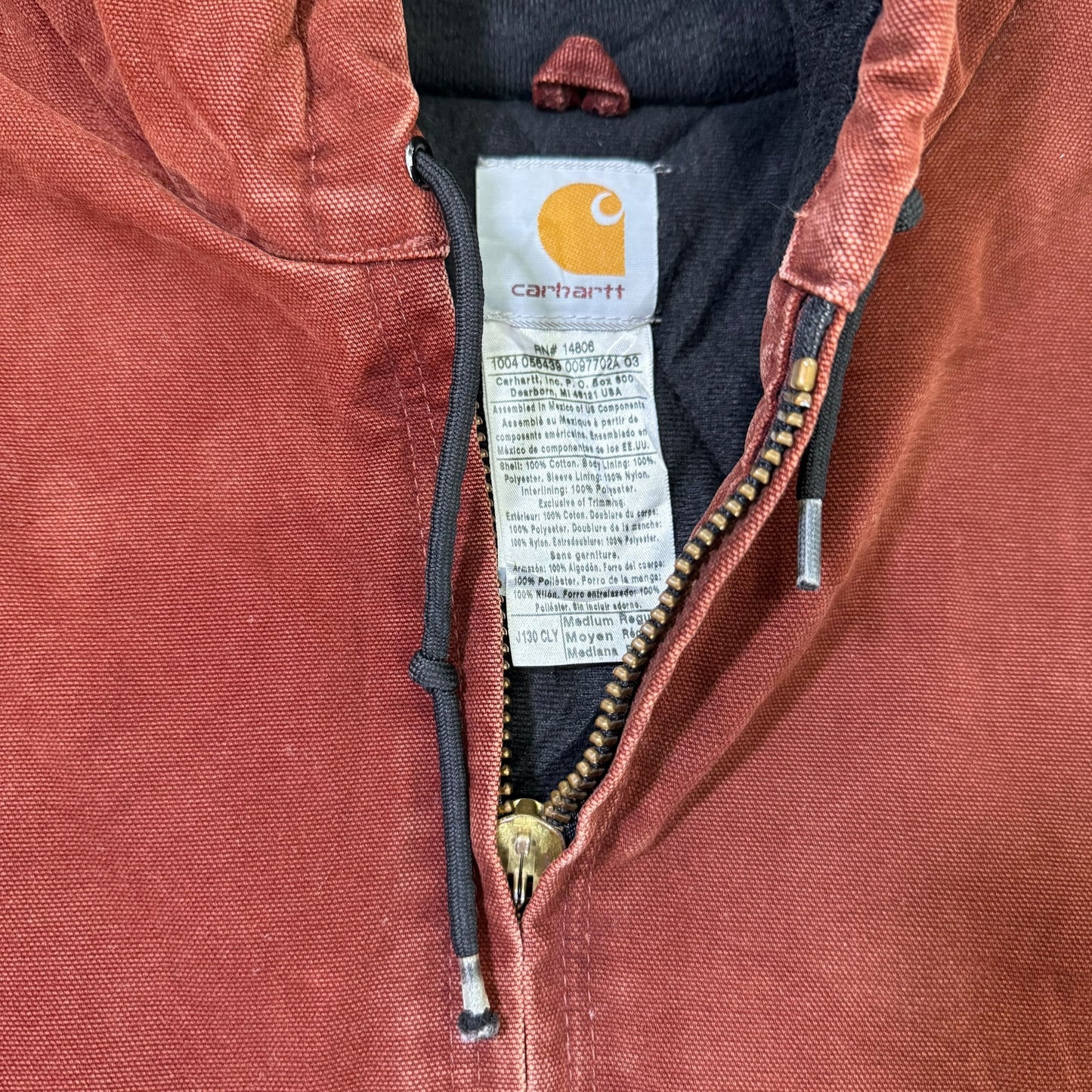 Vintage Carhartt Clay Hooded Jacket J130 CLY Size M