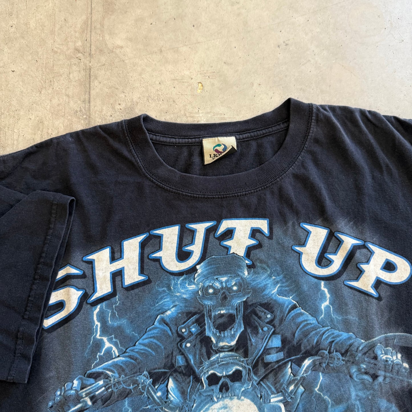 Vintage Shut Up And Ride Liquid Blue Shirt Size XL