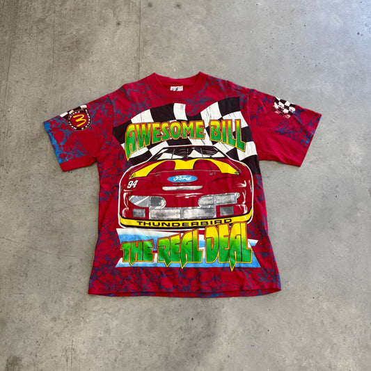 Vintage Bill Elliott McDondals Racing AOP Shirt Size Large