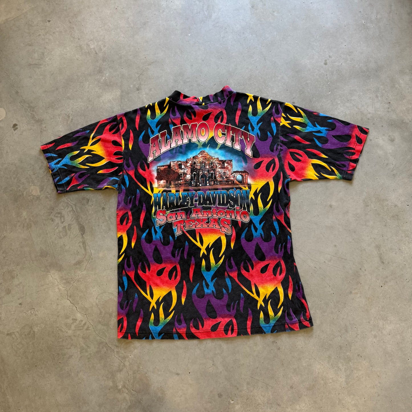 Vintage Harley Davidson Rainbow Flames AOP (All Over print) Size XL