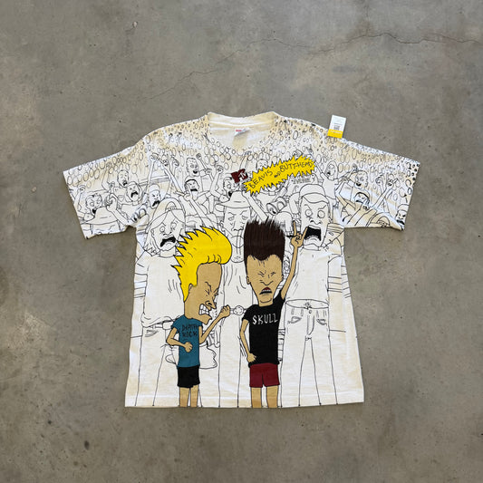 Vintage Beavis & Butthead 1993 AOP Shirt Size XL