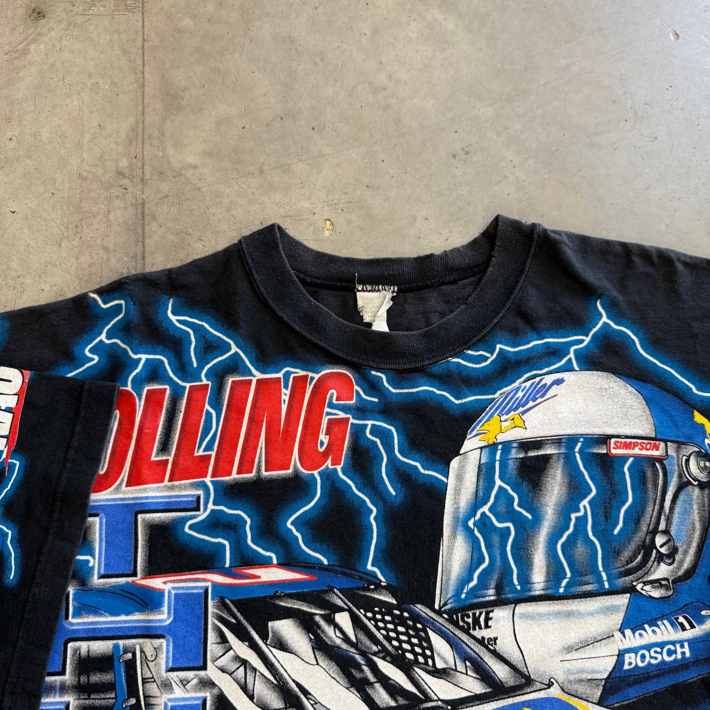 Vintage Nascar Rusty Wallace “Rolling Thunder” AOP Shirt Size XL