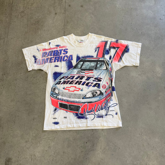 Vintage Nascar Darrell Waltrip Racing AOP Shirt Size Large