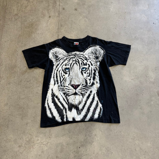Vintage White Tiger Big Face Shirt Size Large
