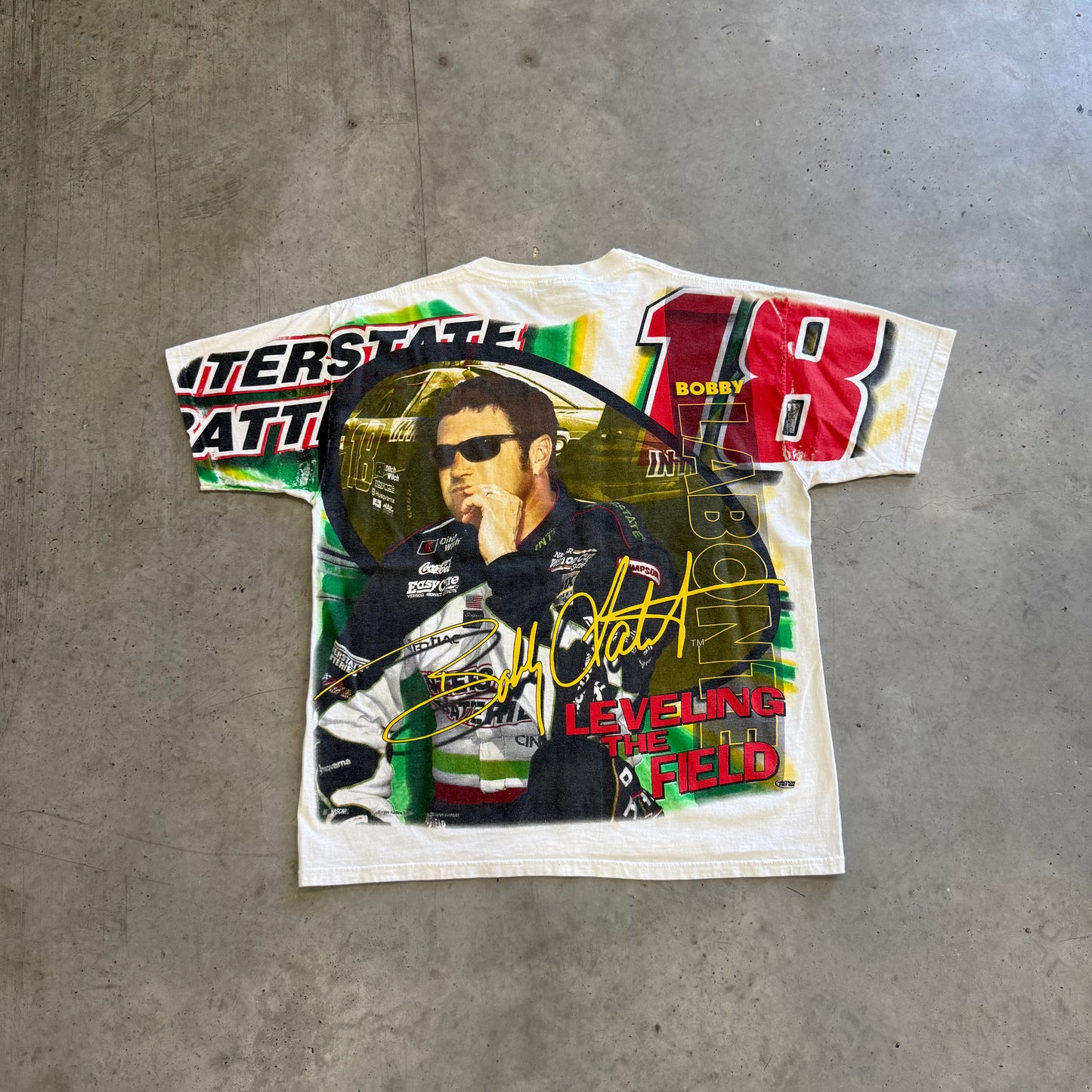 Vintage Nascar Bobby Labonte 1999 AOP Shirt Size Medium