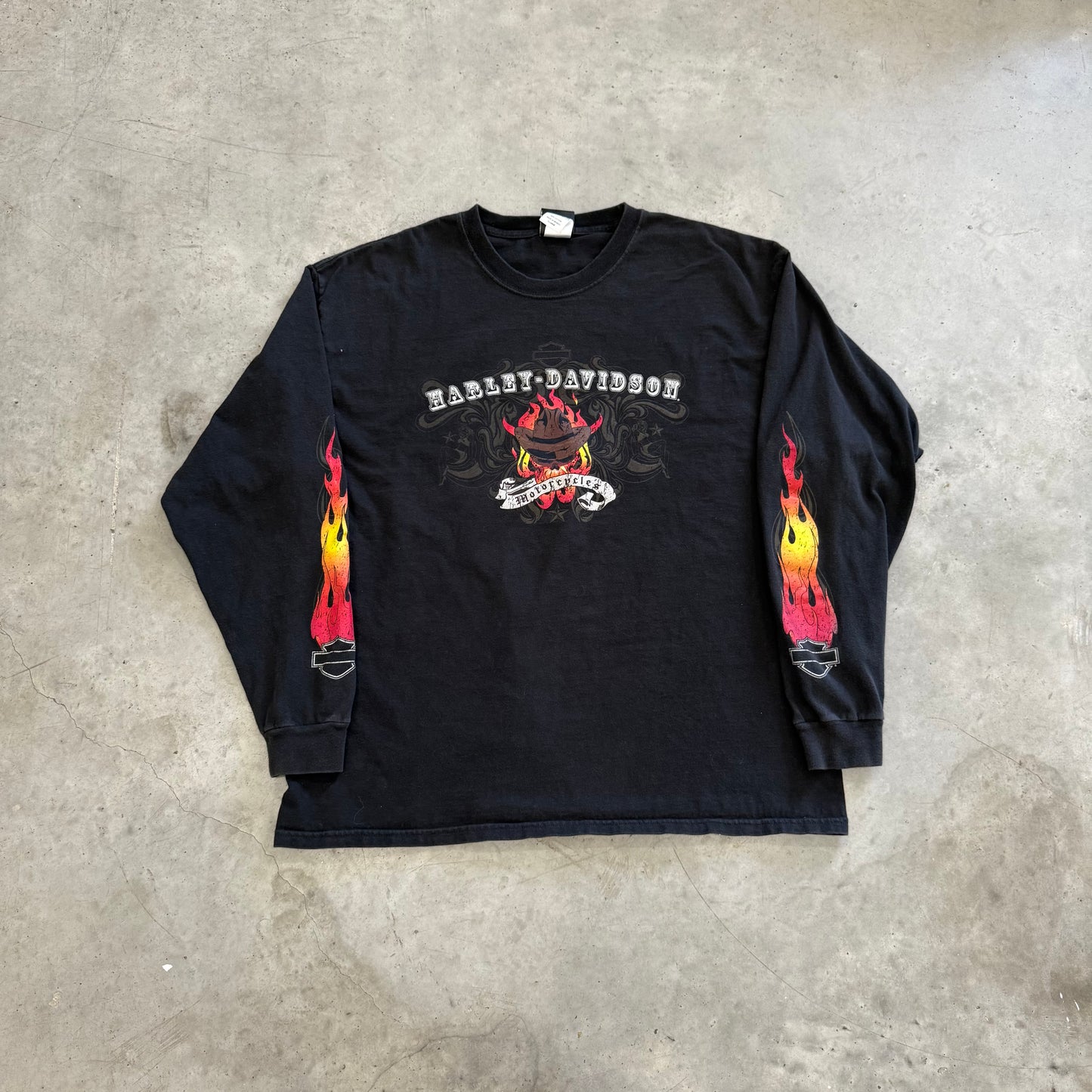Harley Davidson Flame Long Sleeve Shirt Size XL
