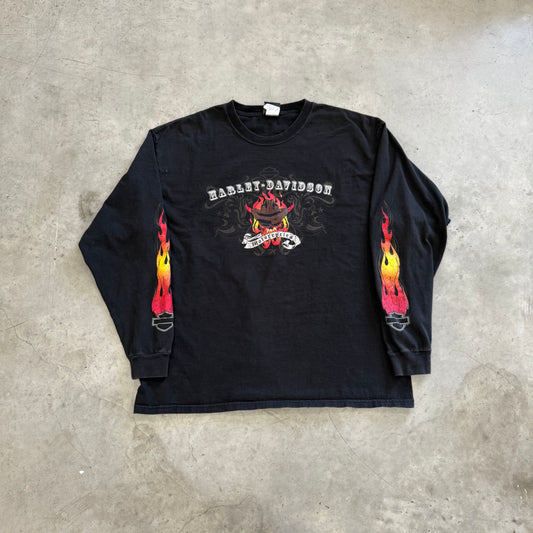 Harley Davidson Flame Long Sleeve Shirt Size XL
