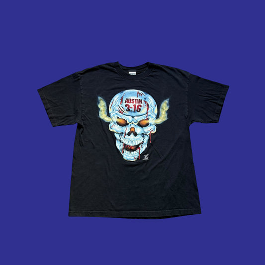 Vintage Stone Cold Blue Skull Shirt Size XL