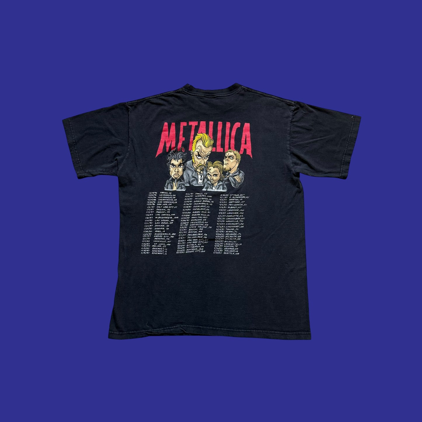 Vintage Metallica 1996 Tour Shirt Size L