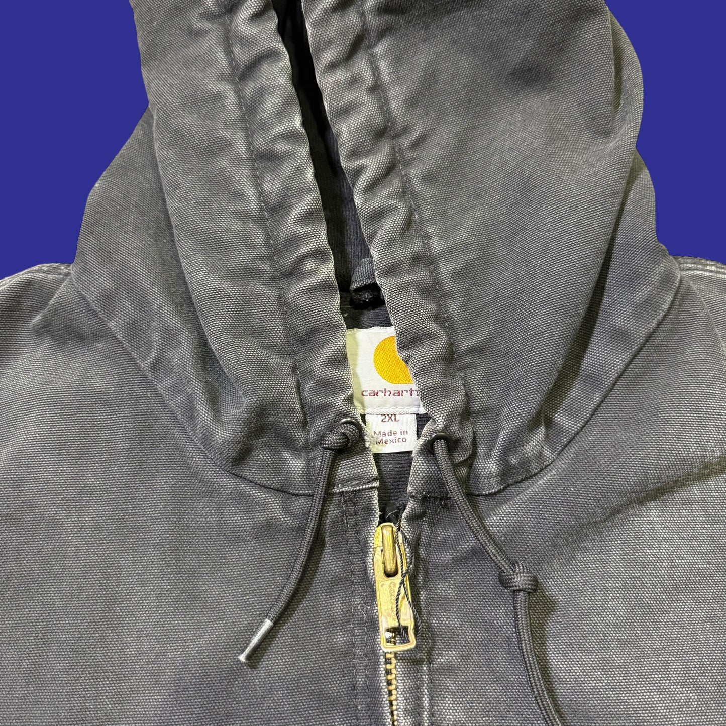 Vintage Carhartt Black Hooded Jacket J130 BLK Size XXL