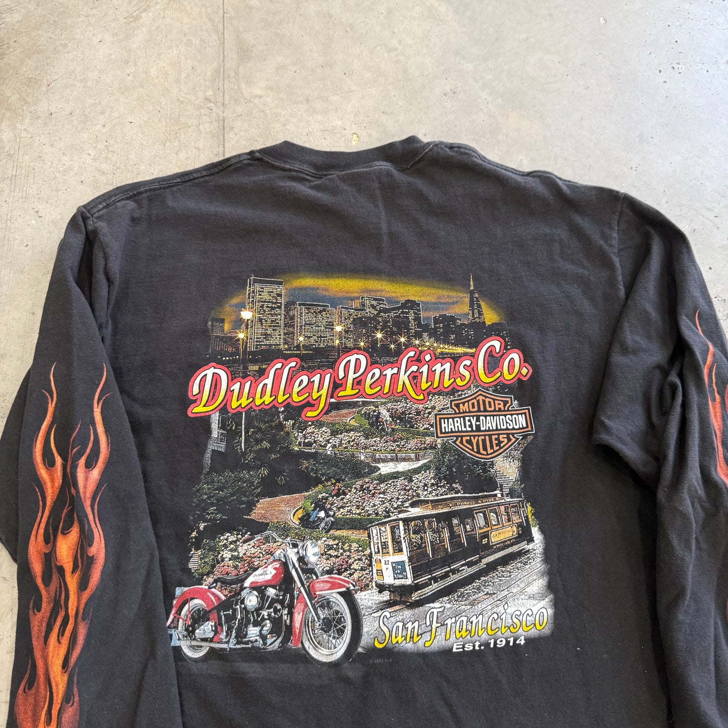Harley Davidson Flame Long Sleeve Size Large