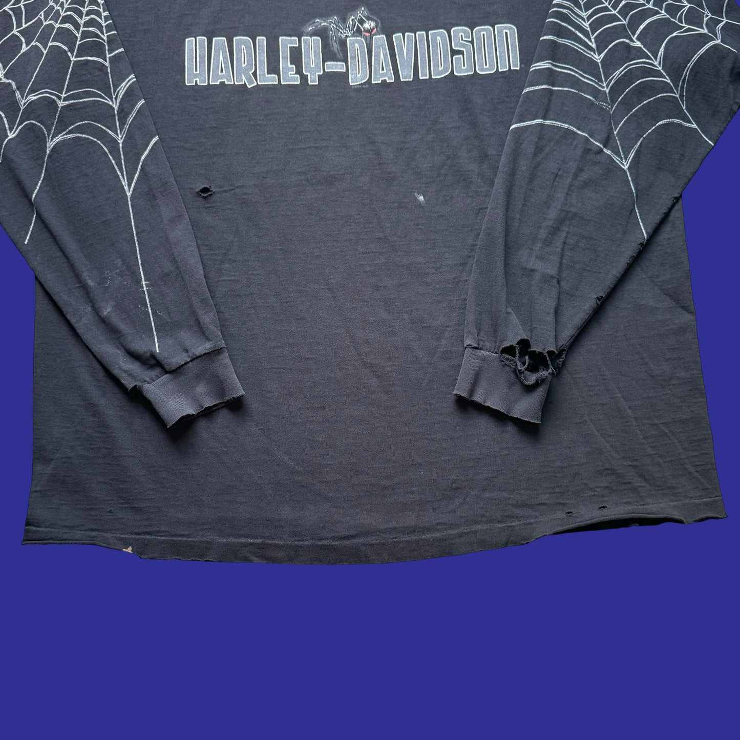 Vintage Harley Davidson Spider Web Long Sleeve Size 2XL