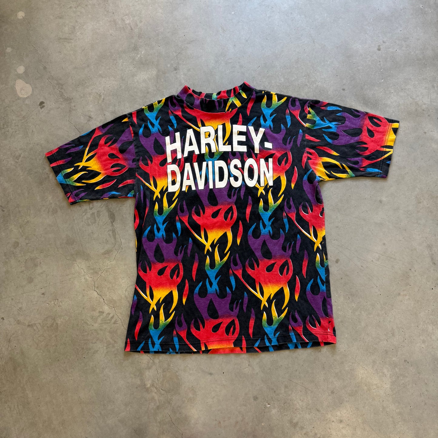 Vintage Harley Davidson Rainbow Flames AOP (All Over print) Size XL