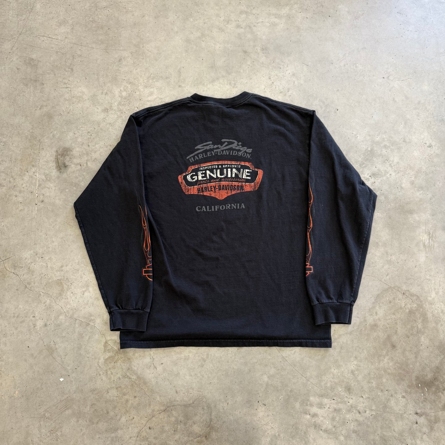 Harley Davidson “Put Your Ass On Some Class” Flame Long Sleeve Shirt Size L