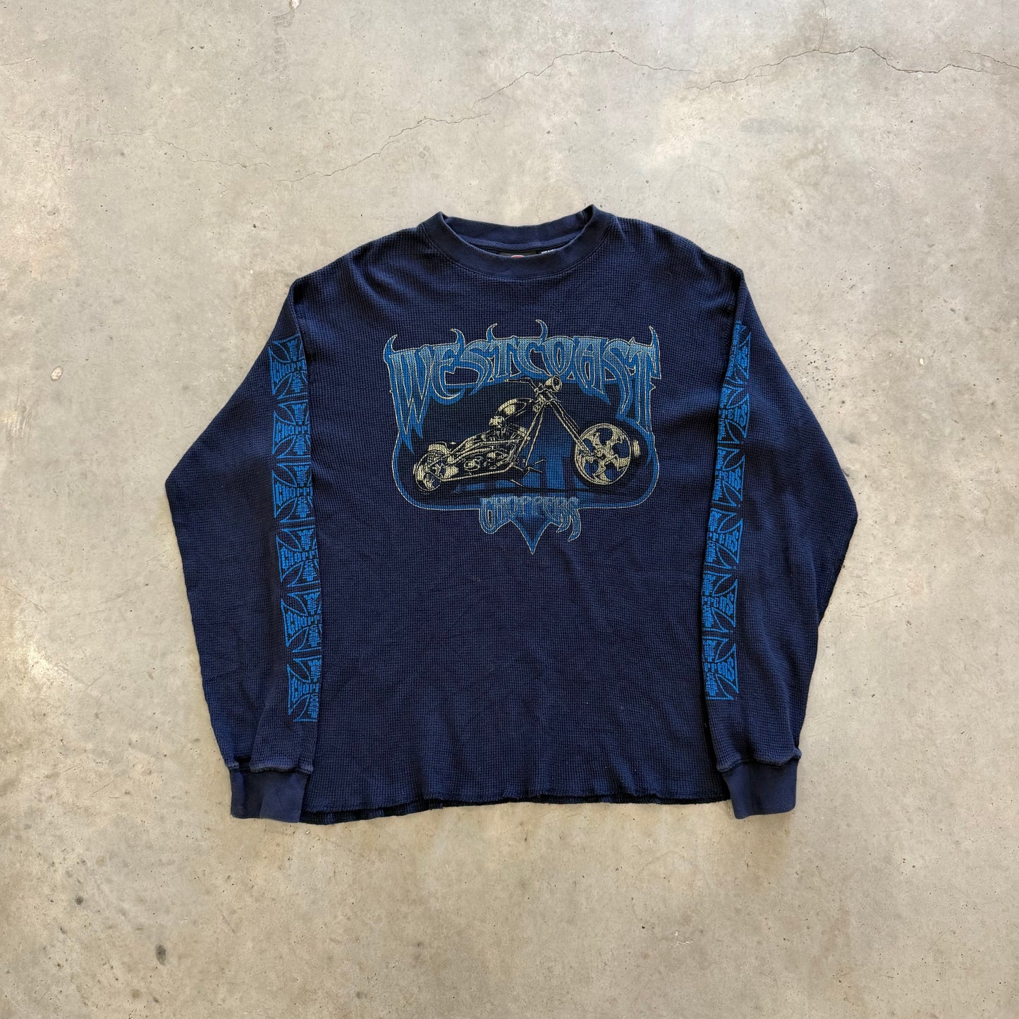 Vintage West Coast Choppers Thermal Long Sleeve Shirt Size L