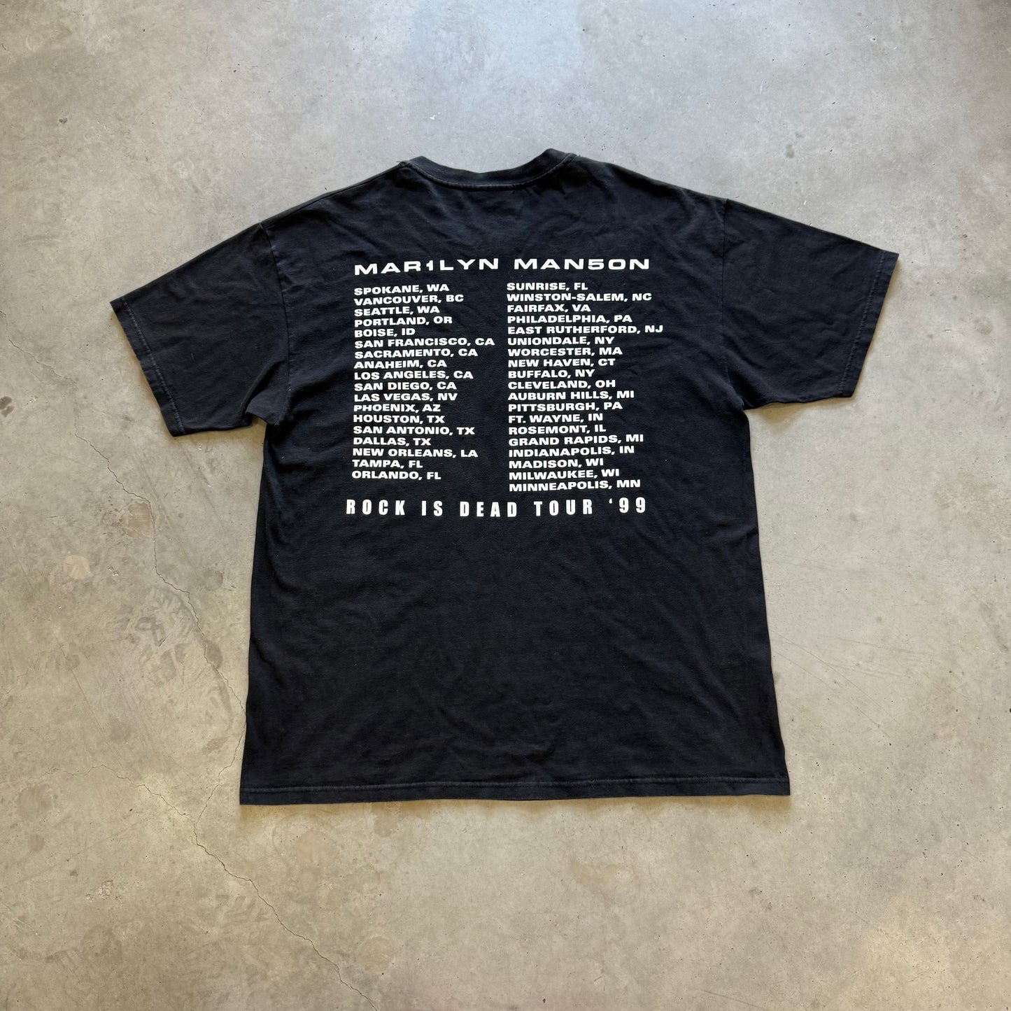 Vintage Marilyn Manson “Rock Is Dead” 1999 Tour Shirt Size XL