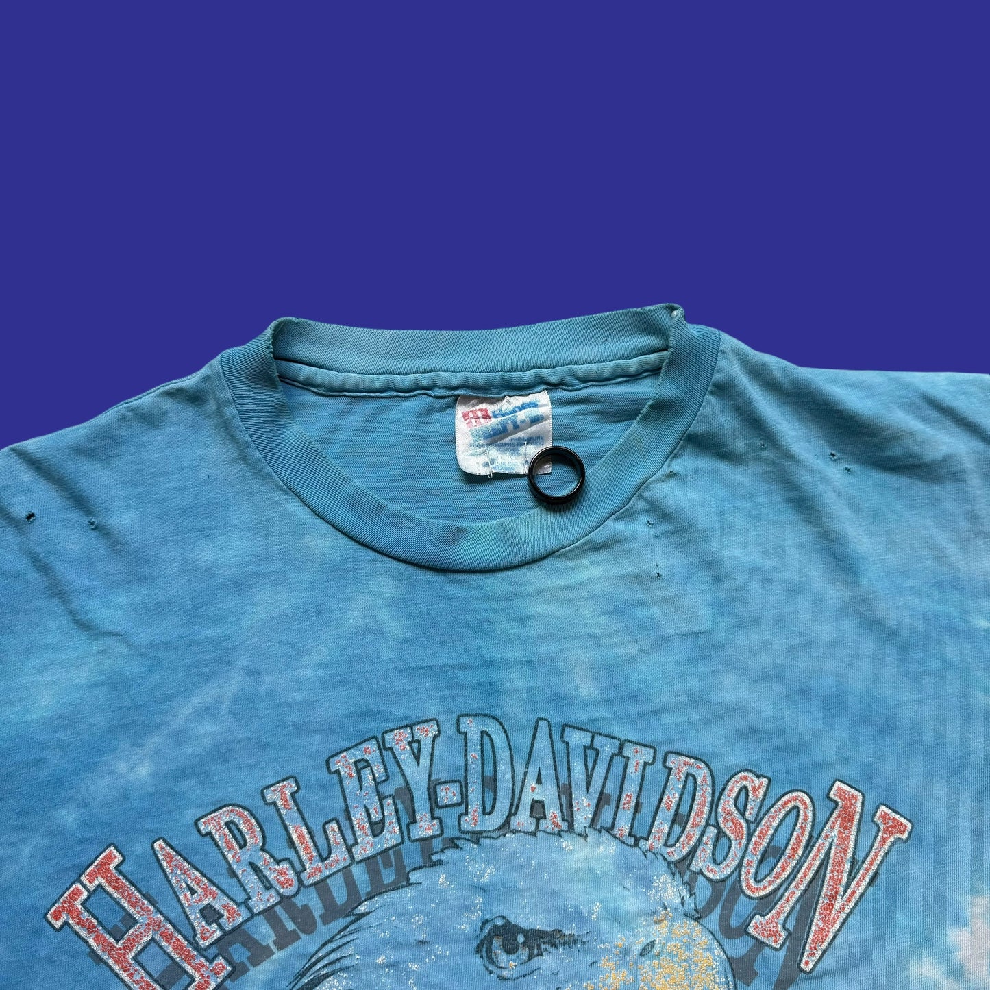 Vintage Harley Davidson 80s/90s Tie Dye Long Sleeve Shirt Size XL