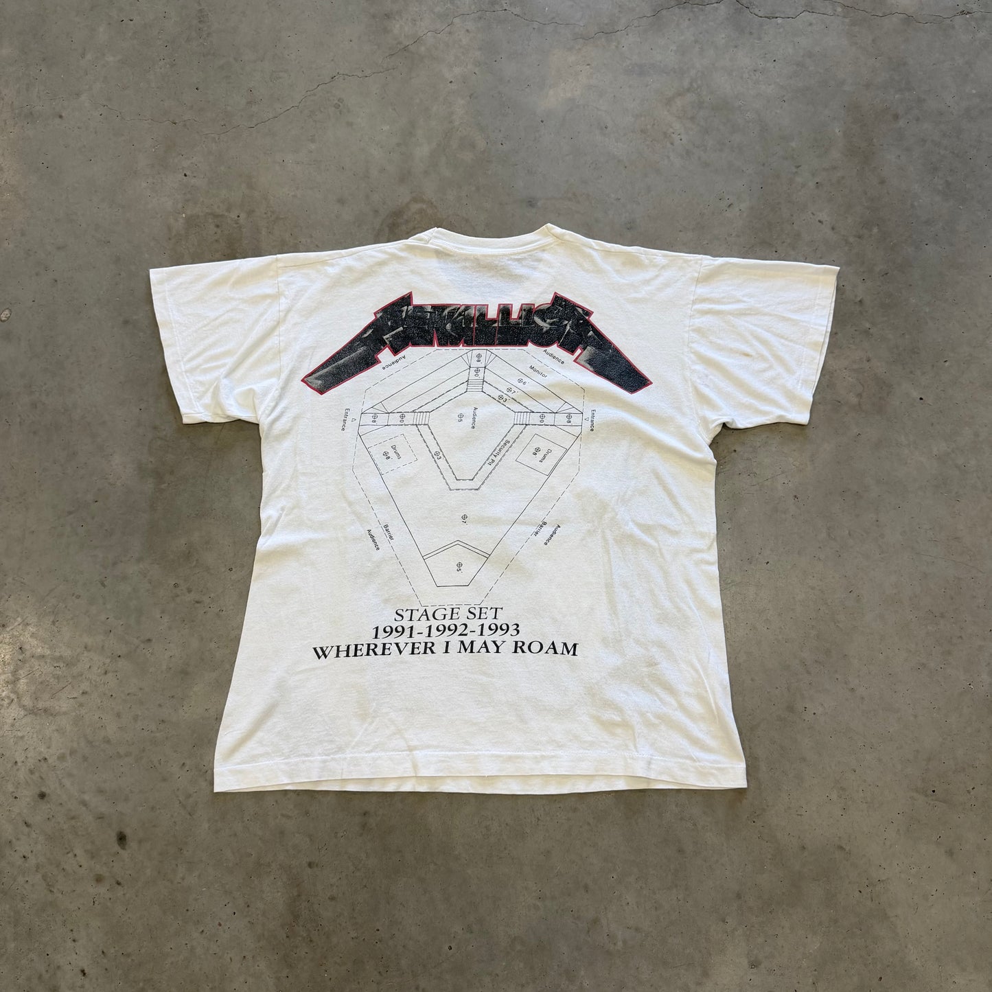 Vintage Metallica Stage Set 1991 Tour Shirt Size L