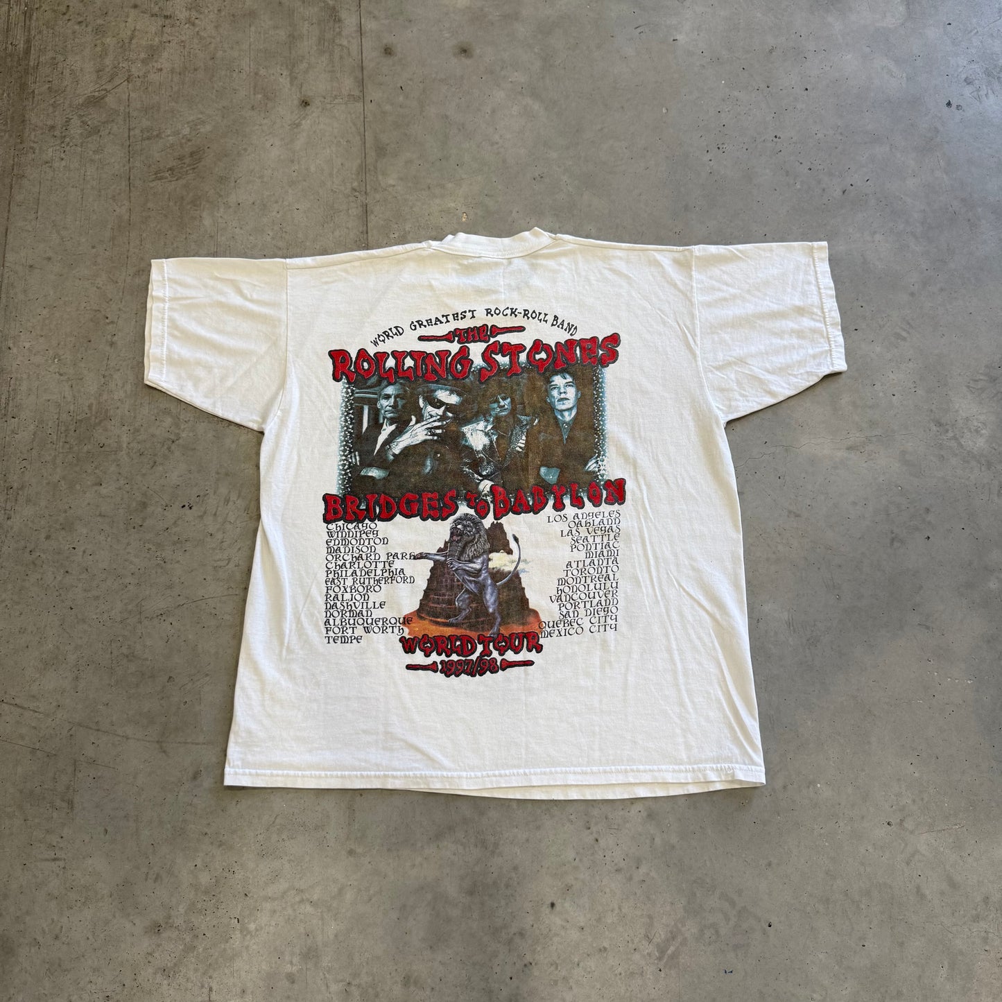 Vintage The Rolling Stones 1997/1998 Tour Shirt Size XL