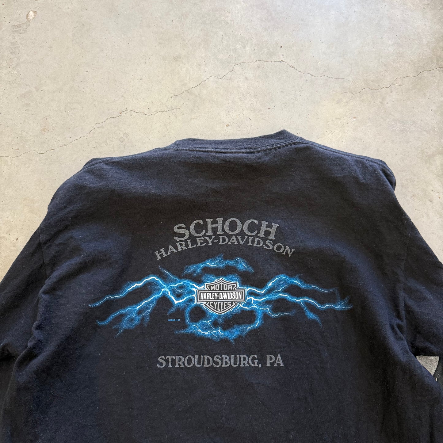 Vintage Harley Davidson Chrome Flame Long Sleeve Shirt Size L